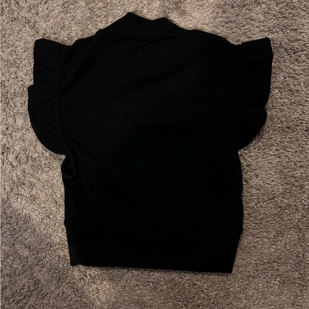 Black Ruffle Top - Picture 3 of 3